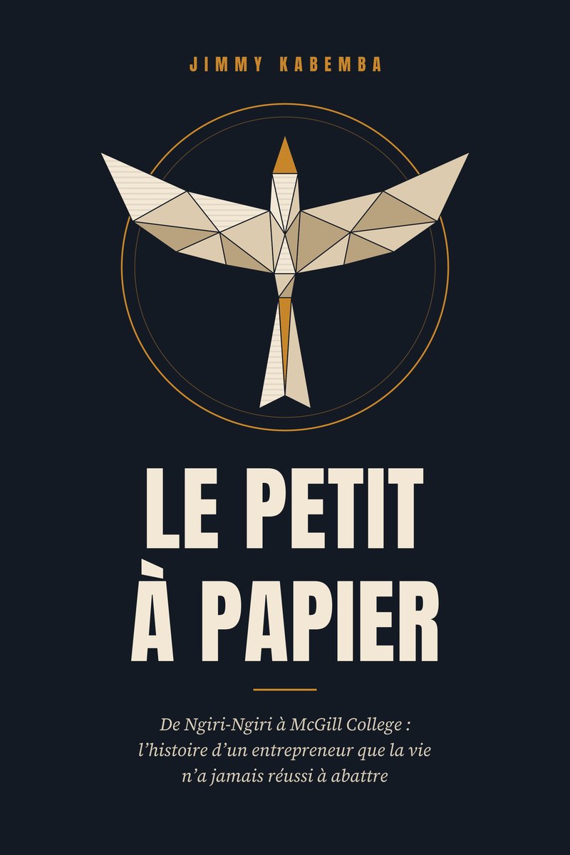 Couverture du livre Le petit à papier de Jimmy Kabemba : un épervier en papier plié, ailes déployées, sur fond bleu nuit.